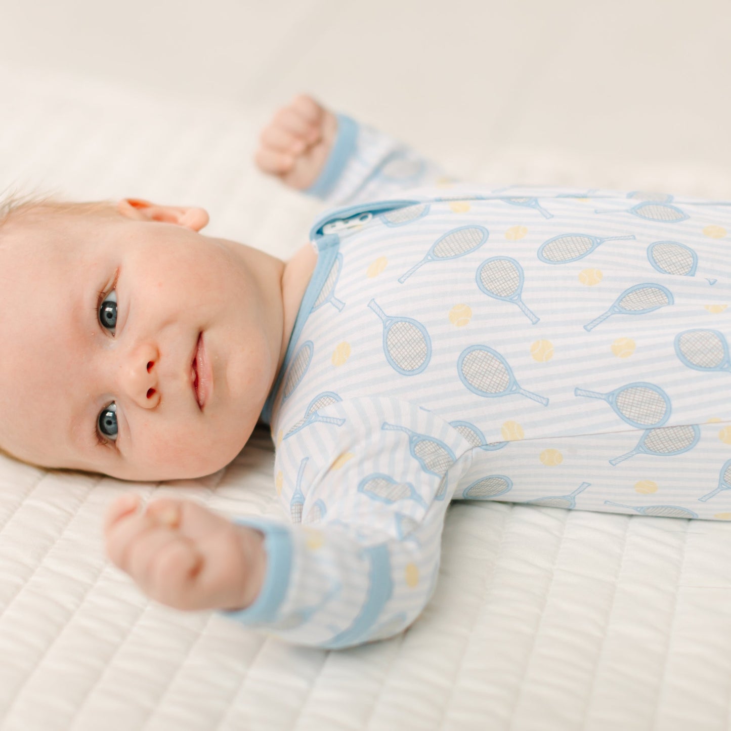 Tennis Star Zip Footie - Light Blue - Magnolia BabyFootie