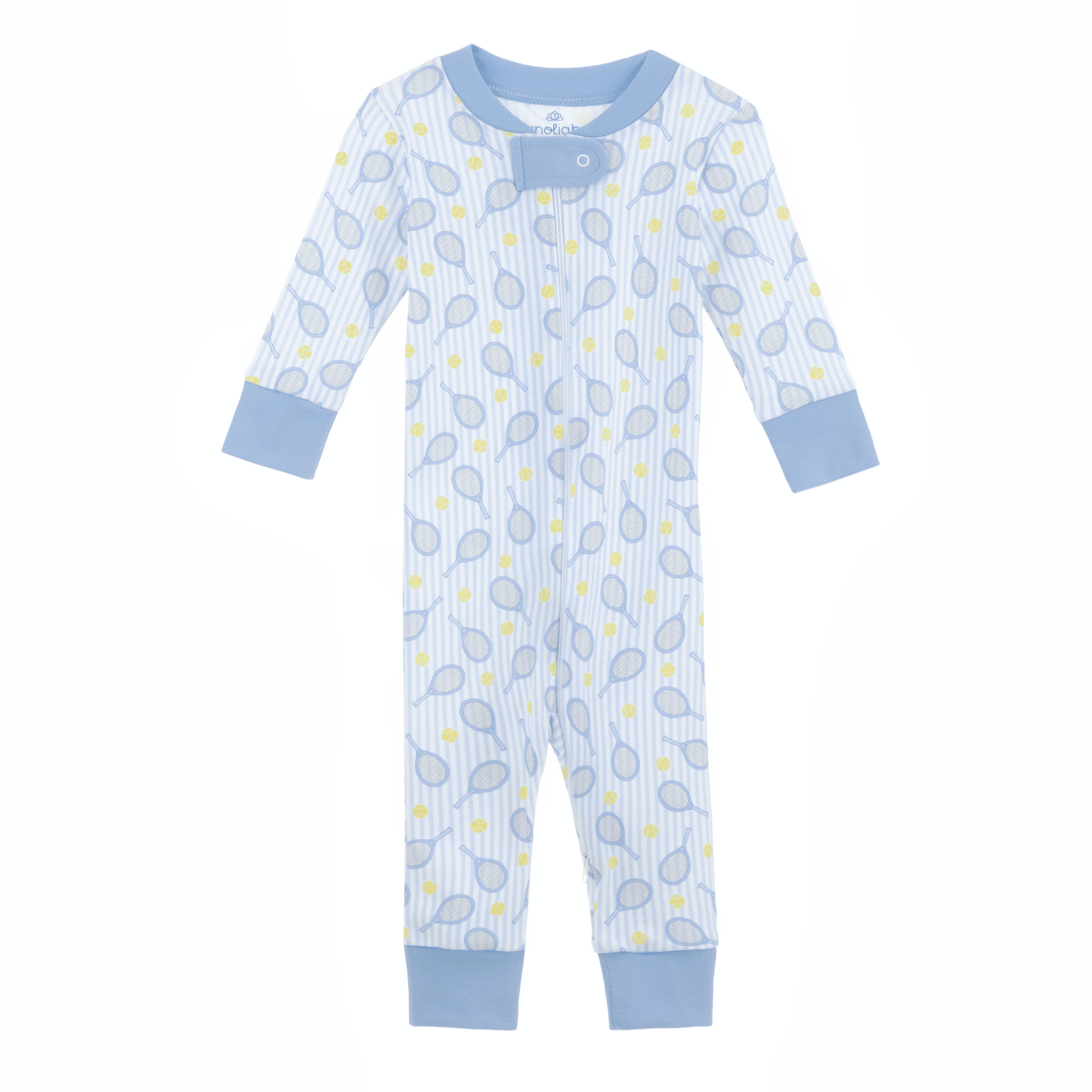 Tennis Star Zip Pajamas - Light Blue - Magnolia BabyZipper Pajamas