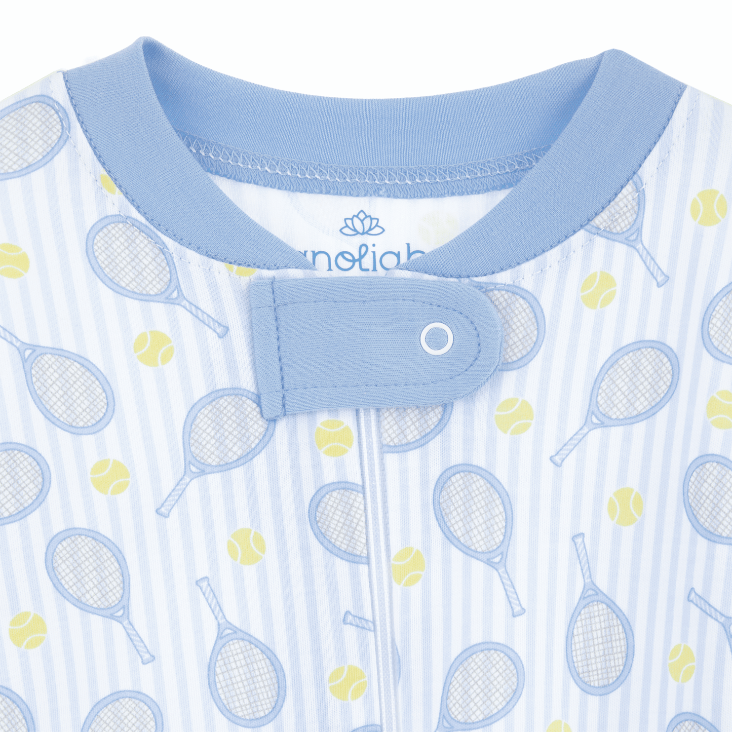 Tennis Star Zip Pajamas - Light Blue - Magnolia BabyZipper Pajamas