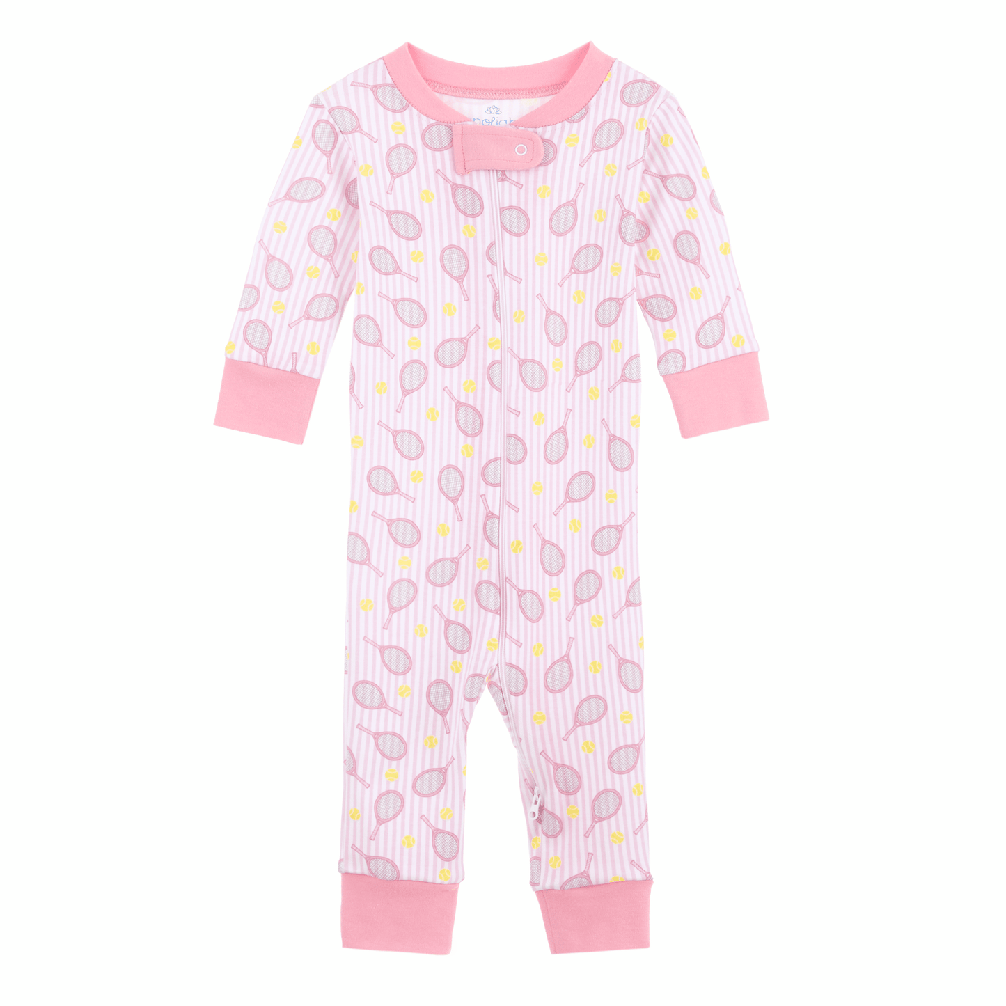 Tennis Star Zip Pajamas - Pink - Magnolia BabyZipper Pajamas