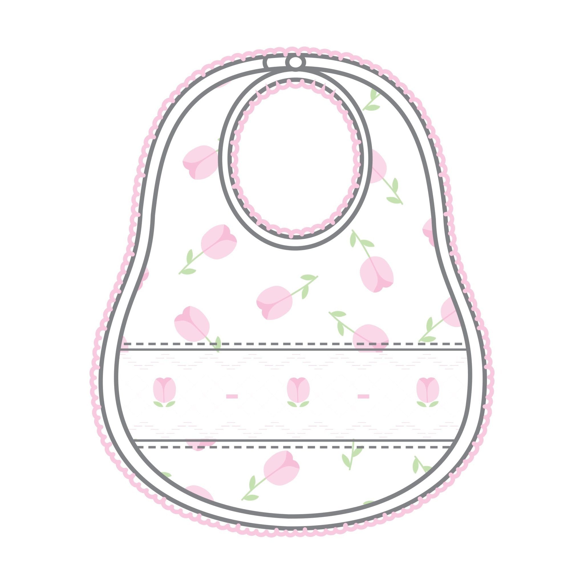 Tessa's Classics Smocked Print Bib - Magnolia BabyBib