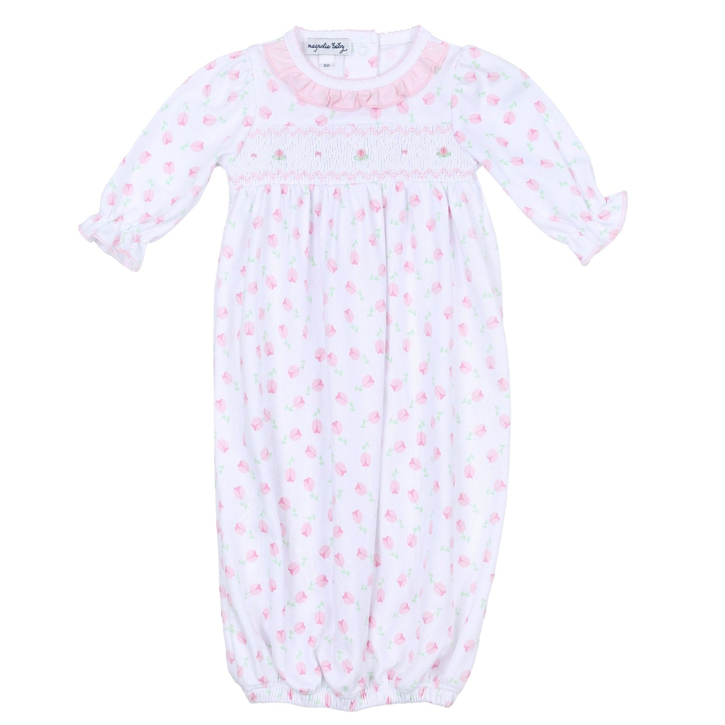 Tessa's Classics Smocked Print Gathered Gown - Magnolia BabyGown