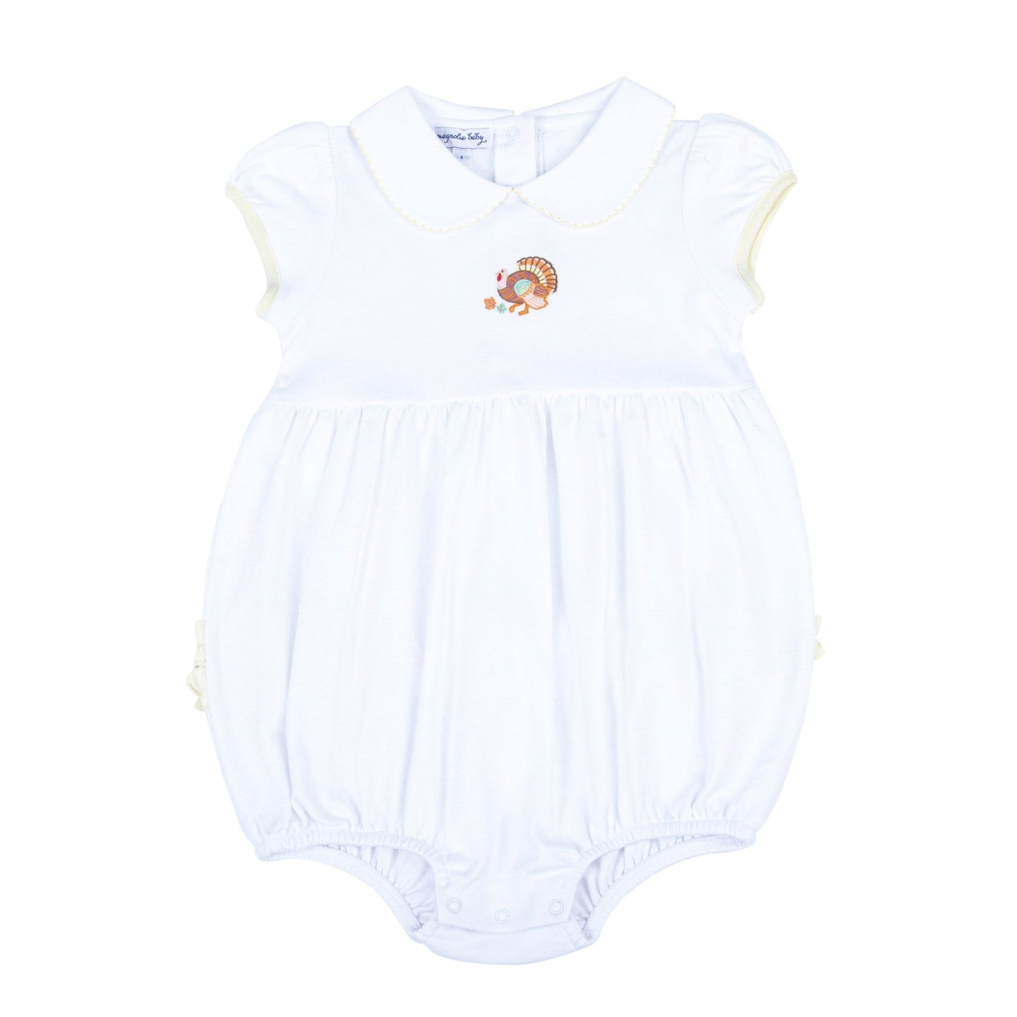 Thanksgiving Blessings Embroidered Collared Girl Bubble - Magnolia BabyBubble