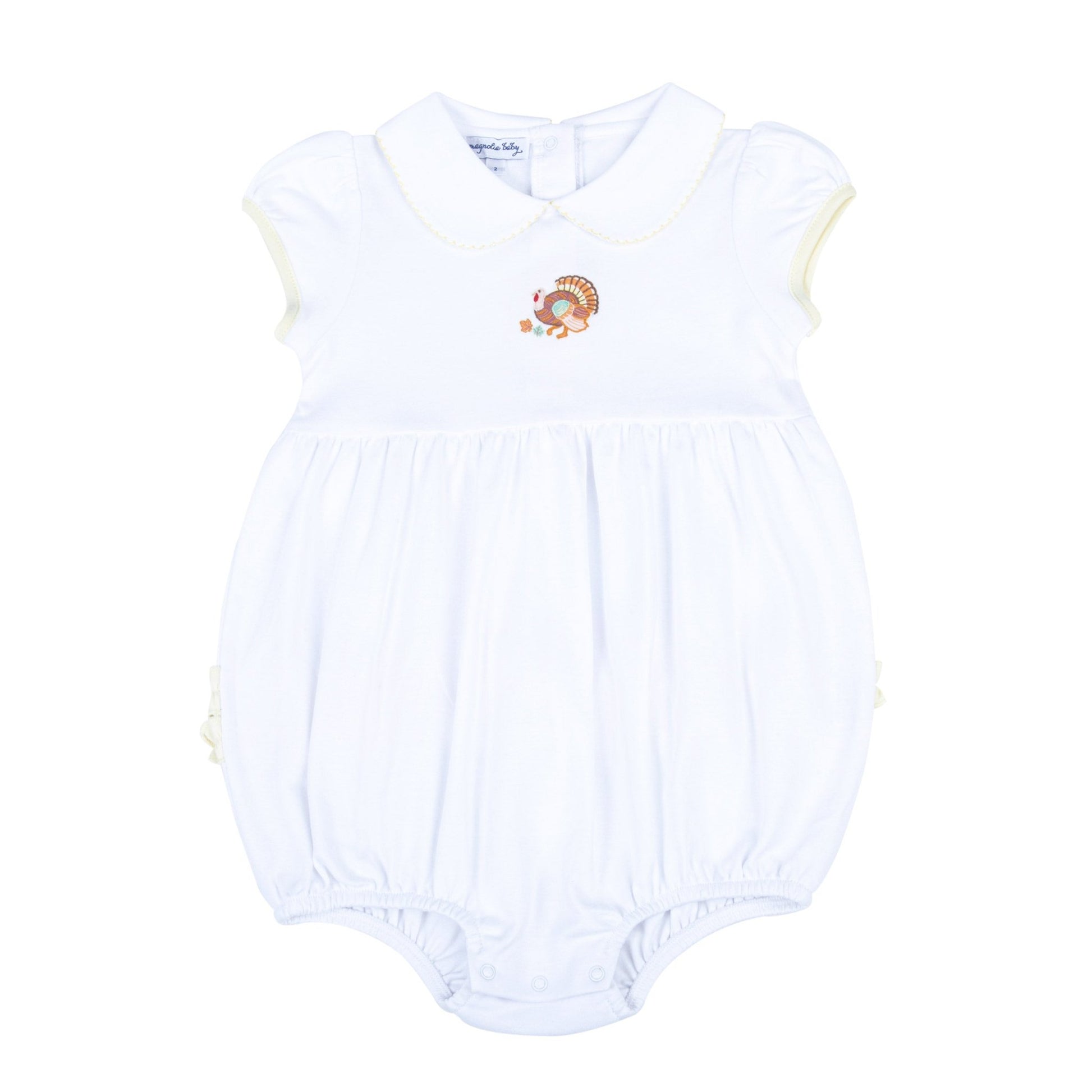 Thanksgiving Blessings Embroidered Collared Girl Bubble - Magnolia BabyBubble