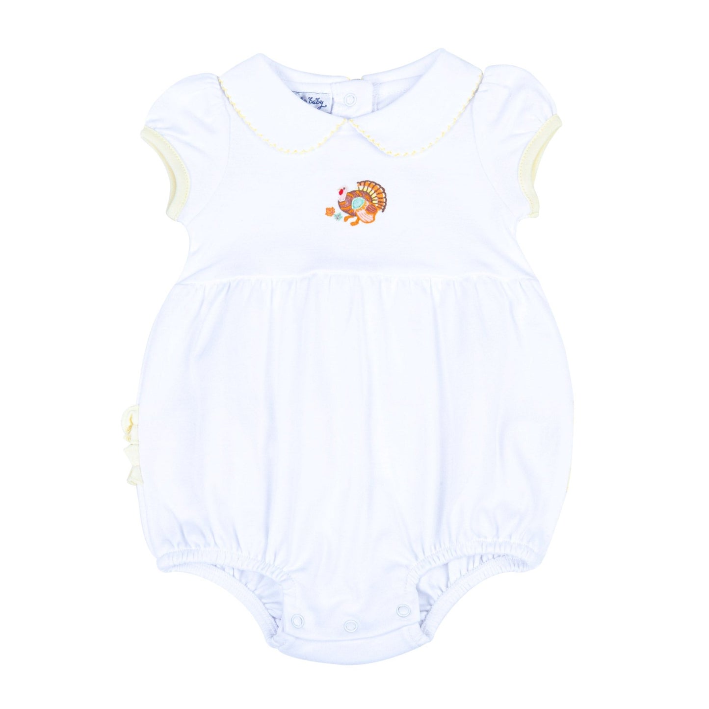 Thanksgiving Blessings Embroidered Collared Girl Bubble - Magnolia BabyBubble