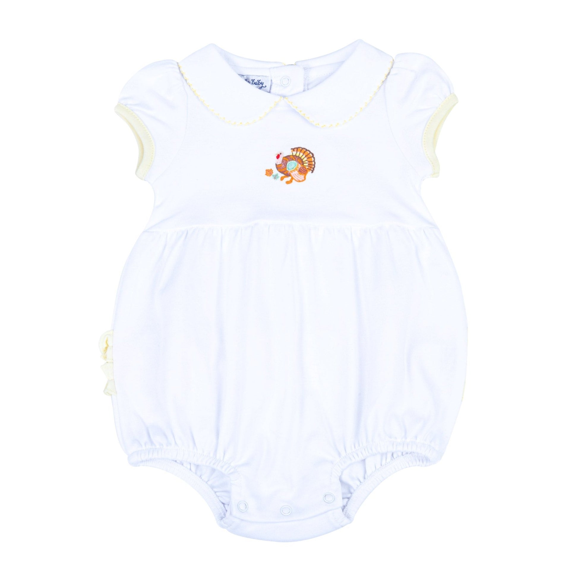 Thanksgiving Blessings Embroidered Collared Girl Bubble - Magnolia BabyBubble