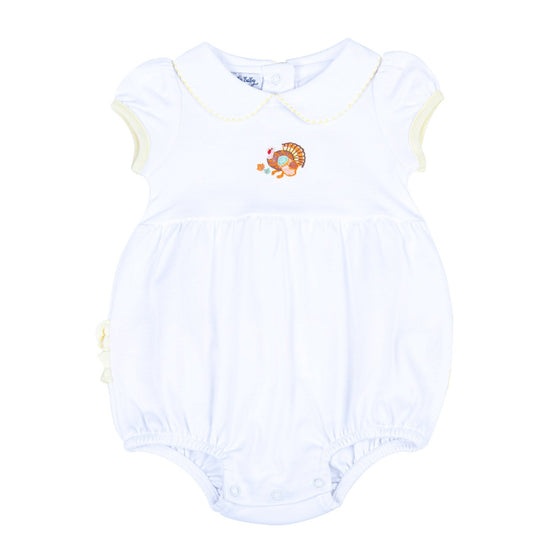 Thanksgiving Blessings Embroidered Collared Girl Bubble - Magnolia BabyBubble