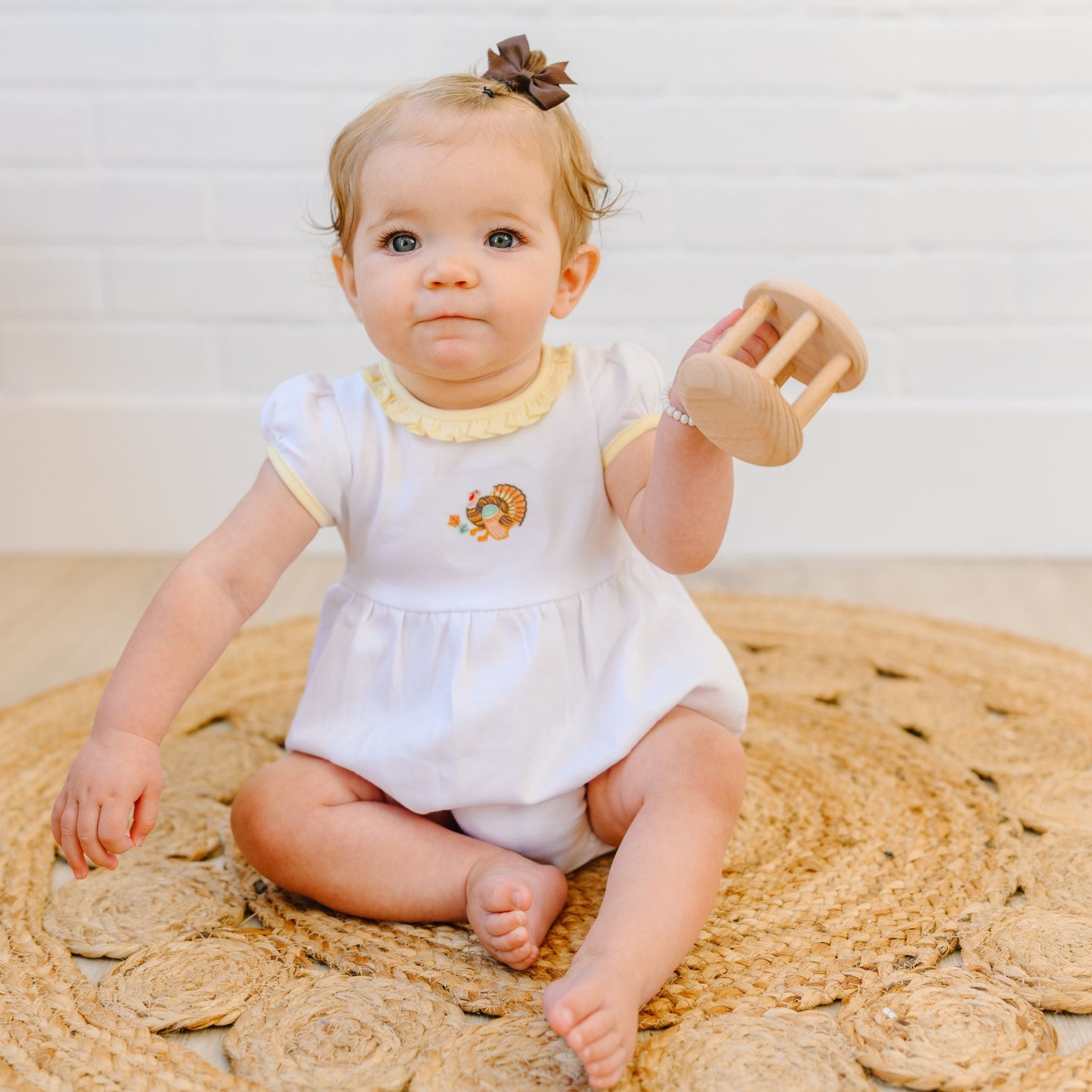Thanksgiving Blessings Embroidered Ruffle Bubble - Magnolia BabyBubble