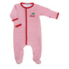 The Perfect Tree Red Embroidered Footie - Magnolia BabyFootie