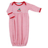 The Perfect Tree Red Embroidered Gathered Gown - Magnolia BabyGown