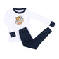 Tiger Football Applique Navy-Orange Long Pajamas - Magnolia BabyLong Pajamas