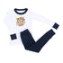 Tiger Football Applique Navy-Orange Long Pajamas - Magnolia BabyLong Pajamas