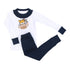 Tiger Football Applique Navy-Orange Ruffle Long Pajamas - Magnolia BabyLong Pajamas