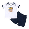 Tiger Football Applique Navy - Orange Short Set - Magnolia BabyShort Set