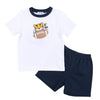 Tiger Football Applique Navy - Orange Short Set - Magnolia BabyShort Set