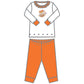 Tiger Football Applique Orange-Purple Ruffle Long Pajamas - Magnolia BabyLong Pajamas