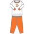 Tiger Football Applique Orange-Purple Ruffle Long Pajamas - Magnolia BabyLong Pajamas