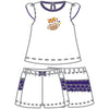 Tiger Football Applique Purple - Gold Ruffle Short Set - Magnolia BabyShort Set