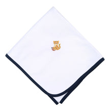  Tiger Football Navy-Orange Embroidered Receiving Blanket - Magnolia BabyReceiving Blanket