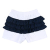 Tiger Football Navy - Orange Embroidered Ruffle Flutters Short Set - Magnolia BabyShort Set