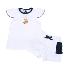  Tiger Football Navy - Orange Embroidered Ruffle Flutters Short Set - Magnolia BabyShort Set