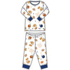 Tiger Football Navy - Orange Long Pajamas - Magnolia BabyLong Pajamas