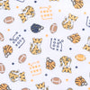 Tiger Football Navy-Orange Printed Zipper Footie - Magnolia BabyFootie