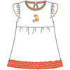 Tiger Football Orange - Purple Embroidered Flutters Dress - Magnolia BabyDress