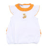 Tiger Football Orange-Purple Embroidered Ruffle Flutters Bubble - Magnolia BabyBubble