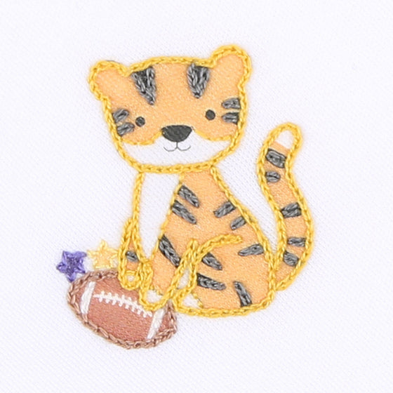 Tiger Football Purple-Gold Embroidered Converter - Magnolia BabyConverter Gown