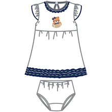  Tiger Pride Applique Dress - Navy - Magnolia BabyDress