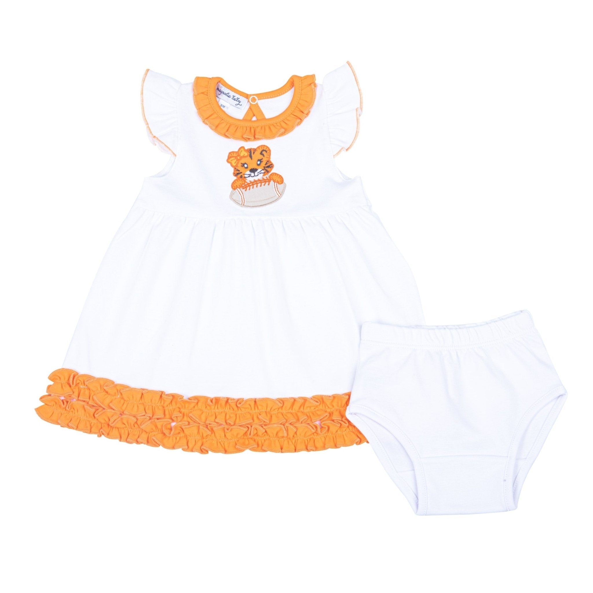 Tiger Pride Applique Dress - Orange - Magnolia BabyDress