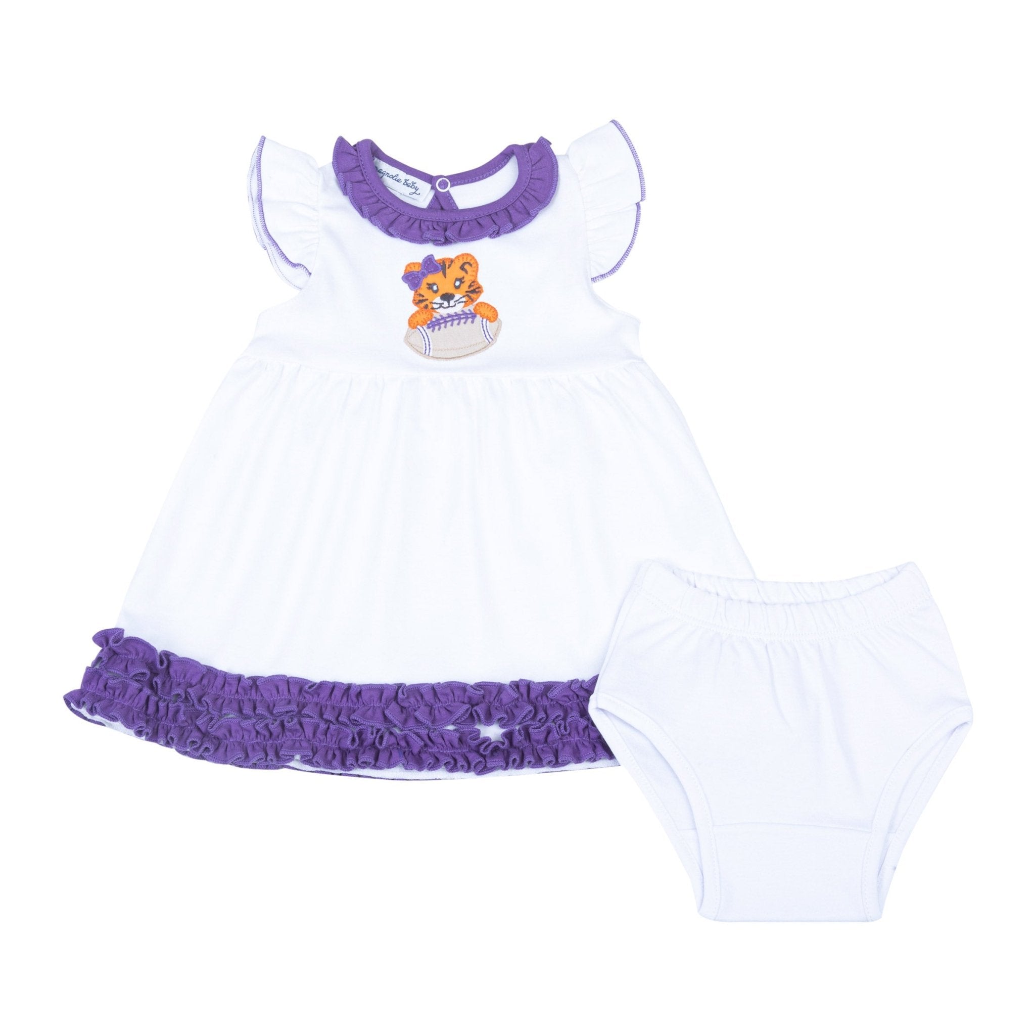 Tiger Pride Applique Dress - Purple - Magnolia BabyDress