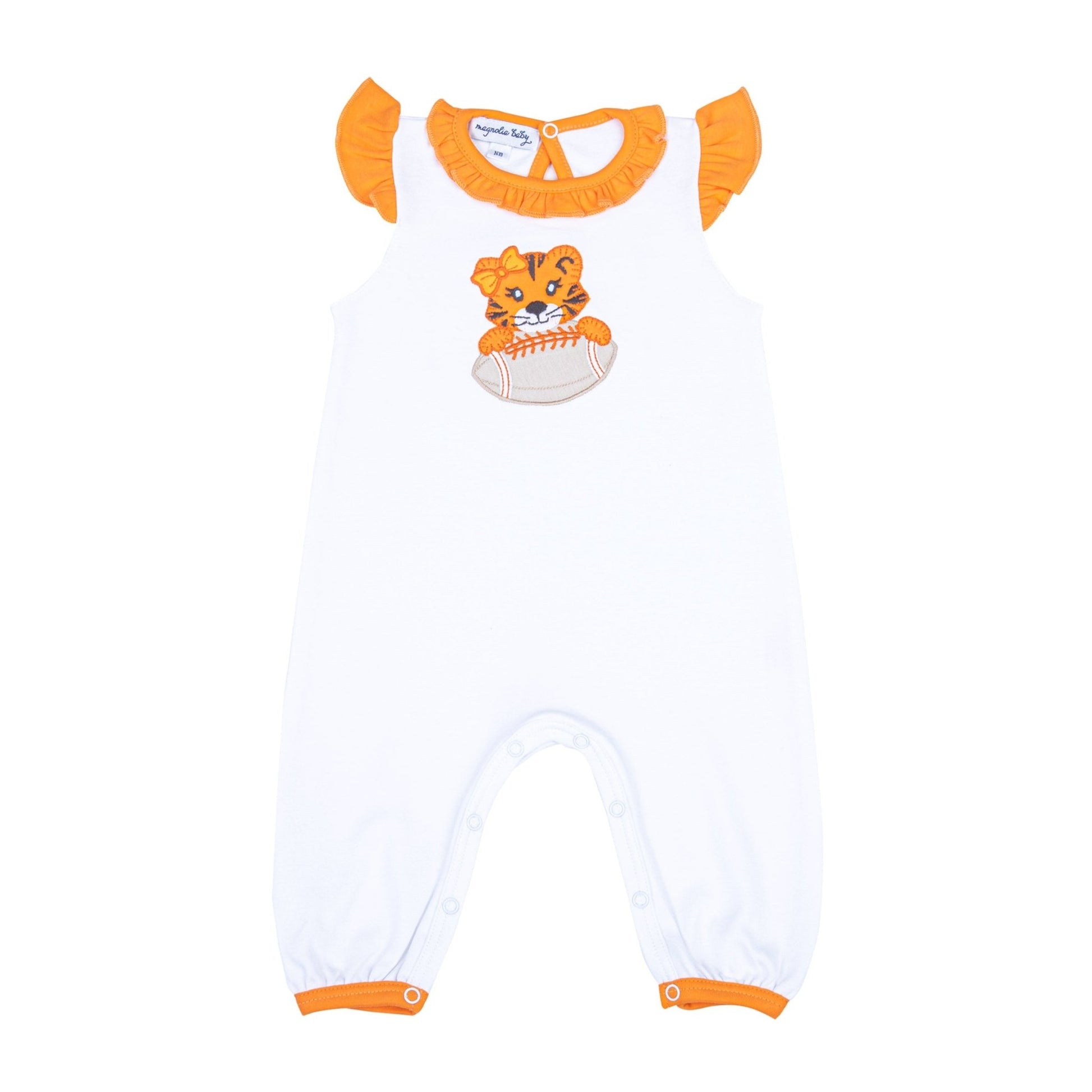 Tiger Pride Applique Flutters Playsuit - Orange - Magnolia BabyPlaysuit