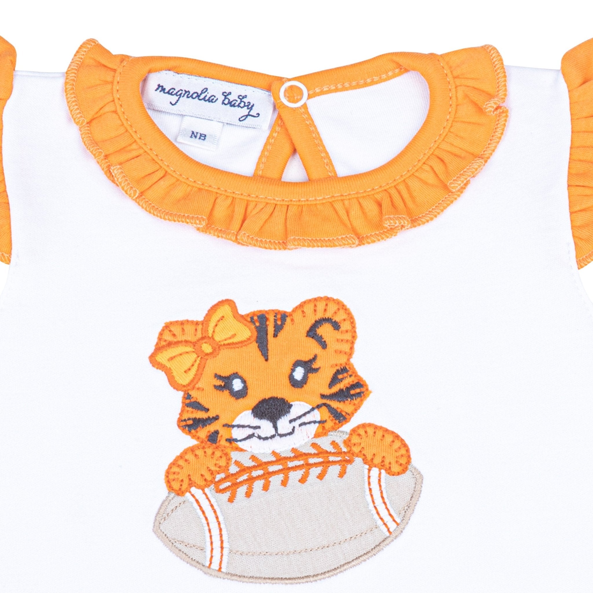 Tiger Pride Applique Flutters Playsuit - Orange - Magnolia BabyPlaysuit