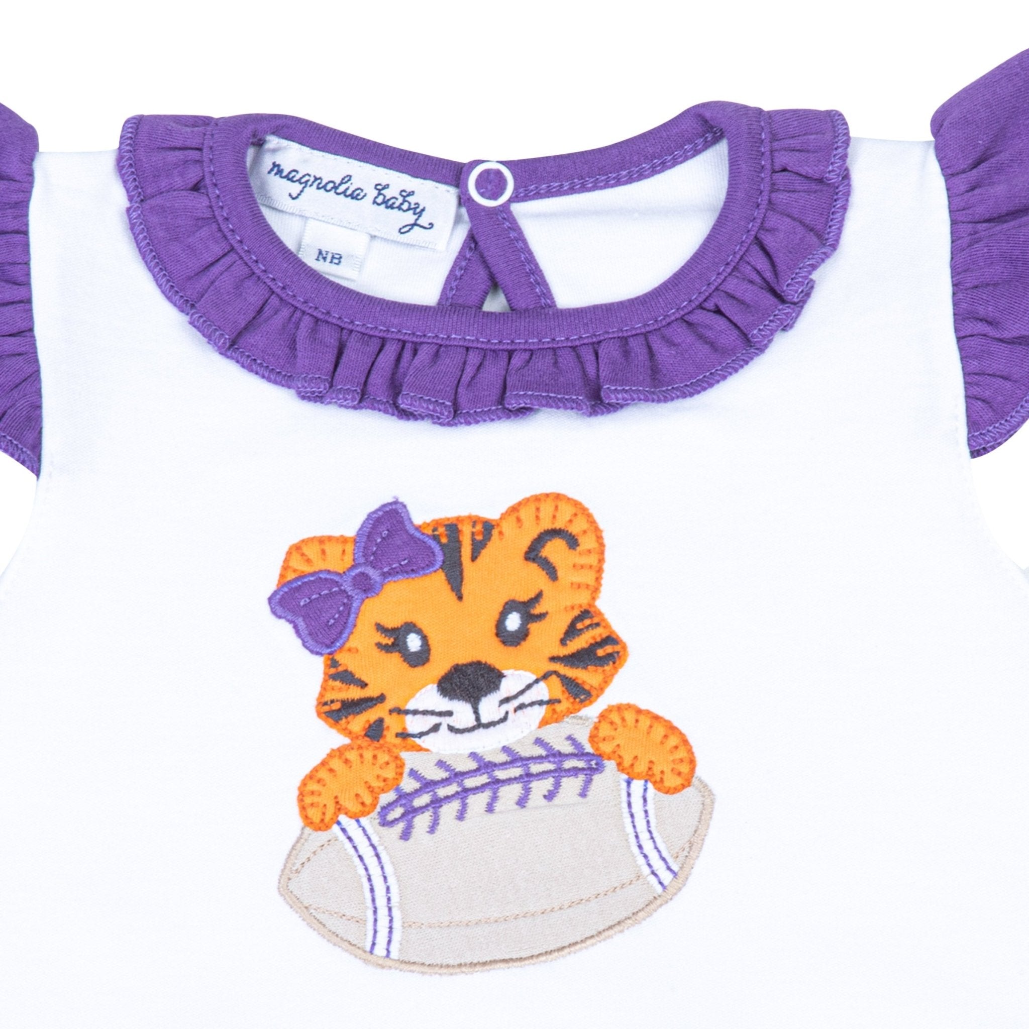 Tiger Pride Applique Flutters Playsuit - Purple - Magnolia BabyPlaysuit