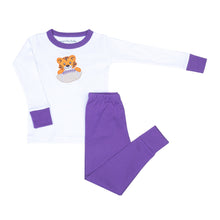  Tiger Pride Applique Long Pajamas - Purple - Magnolia BabyLong Pajamas