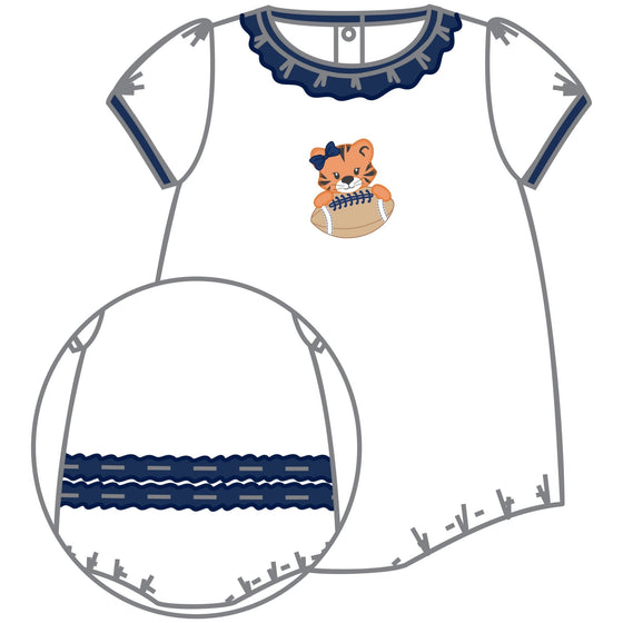 Tiger Pride Applique Ruffle Bubble - Navy - Magnolia BabyBubble