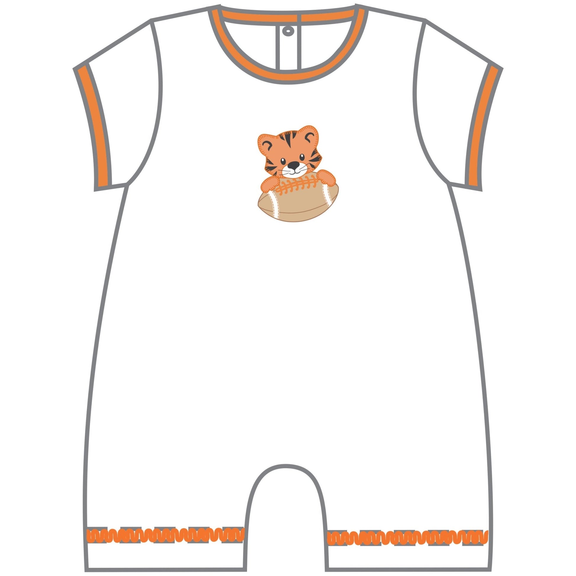 Tiger Pride Applique Short Playsuit - Orange - Magnolia BabyShort Playsuit