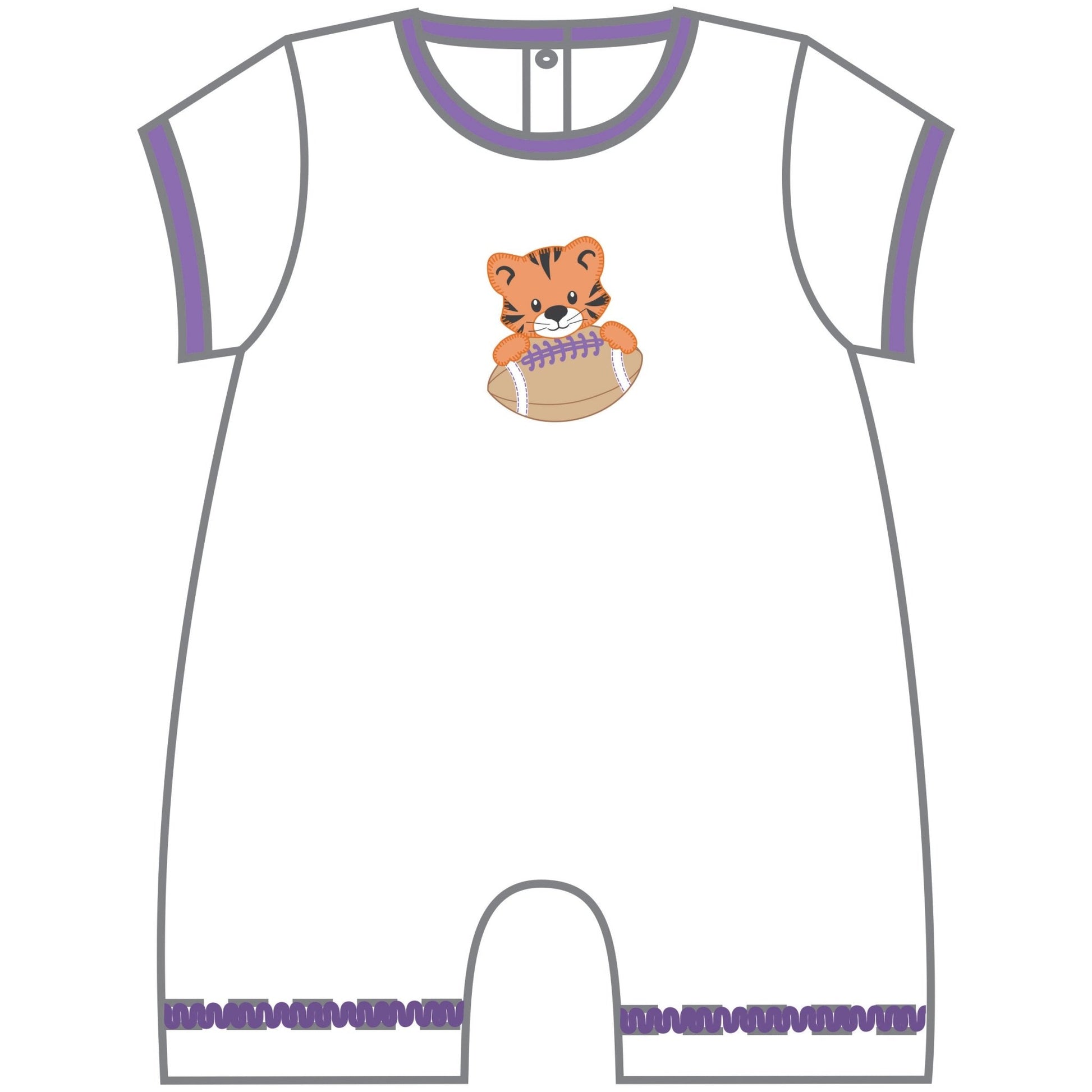 Tiger Pride Applique Short Playsuit - Purple - Magnolia BabyShort Playsuit