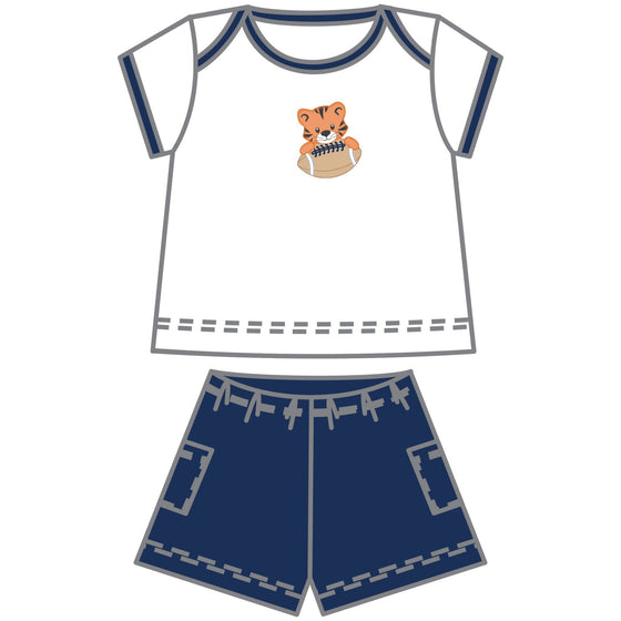 Tiger Pride Applique Short Set - Navy - Magnolia BabyShort Set