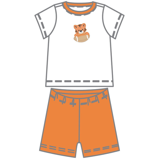 Tiger Pride Applique Short Set - Orange - Magnolia BabyShort Set