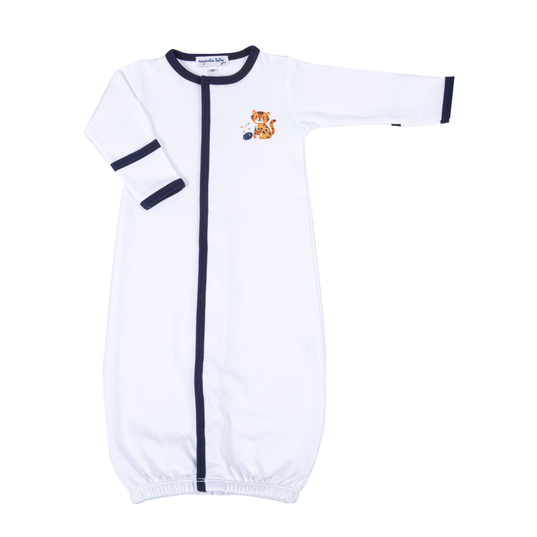 Tiger Pride Embroidered Converter - Navy Orange - Magnolia BabyConverter Gown