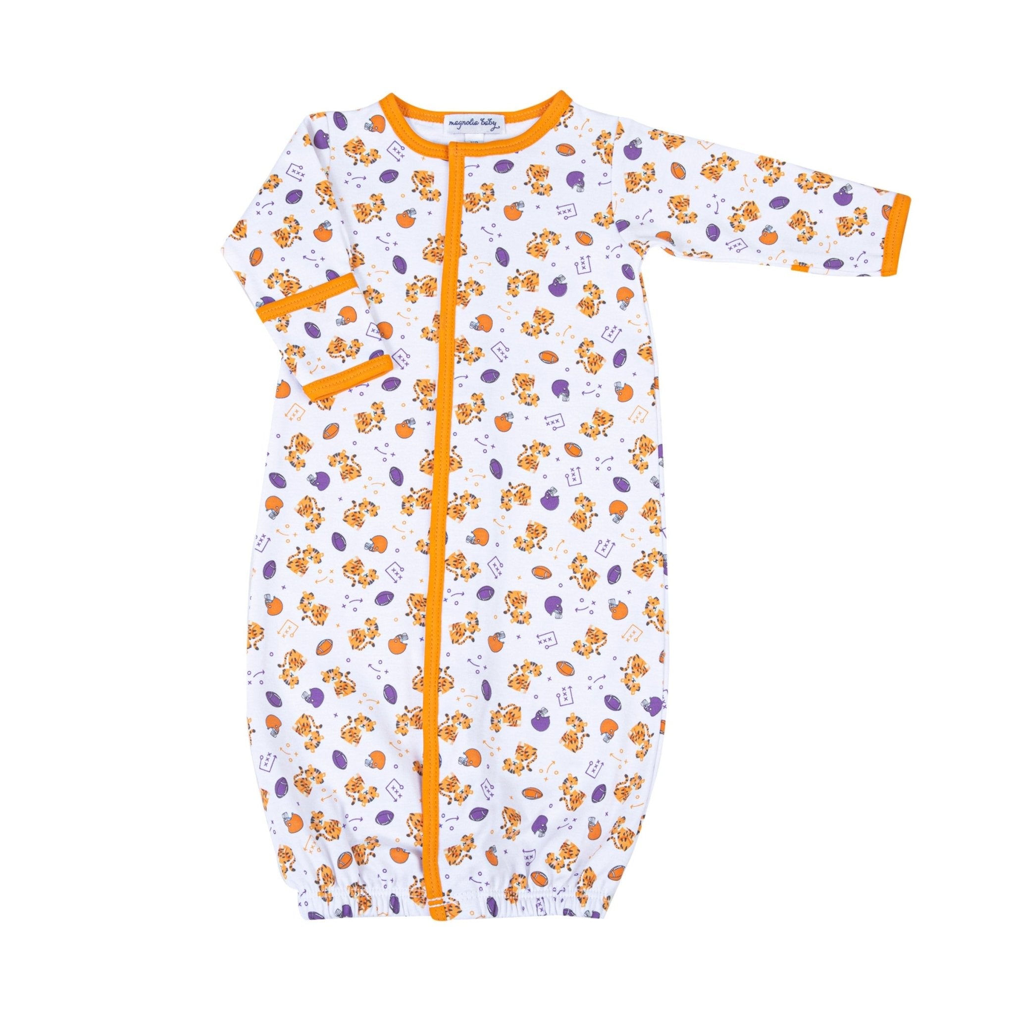Tiger Pride Embroidered Converter - Orange Purple - Magnolia BabyConverter Gown