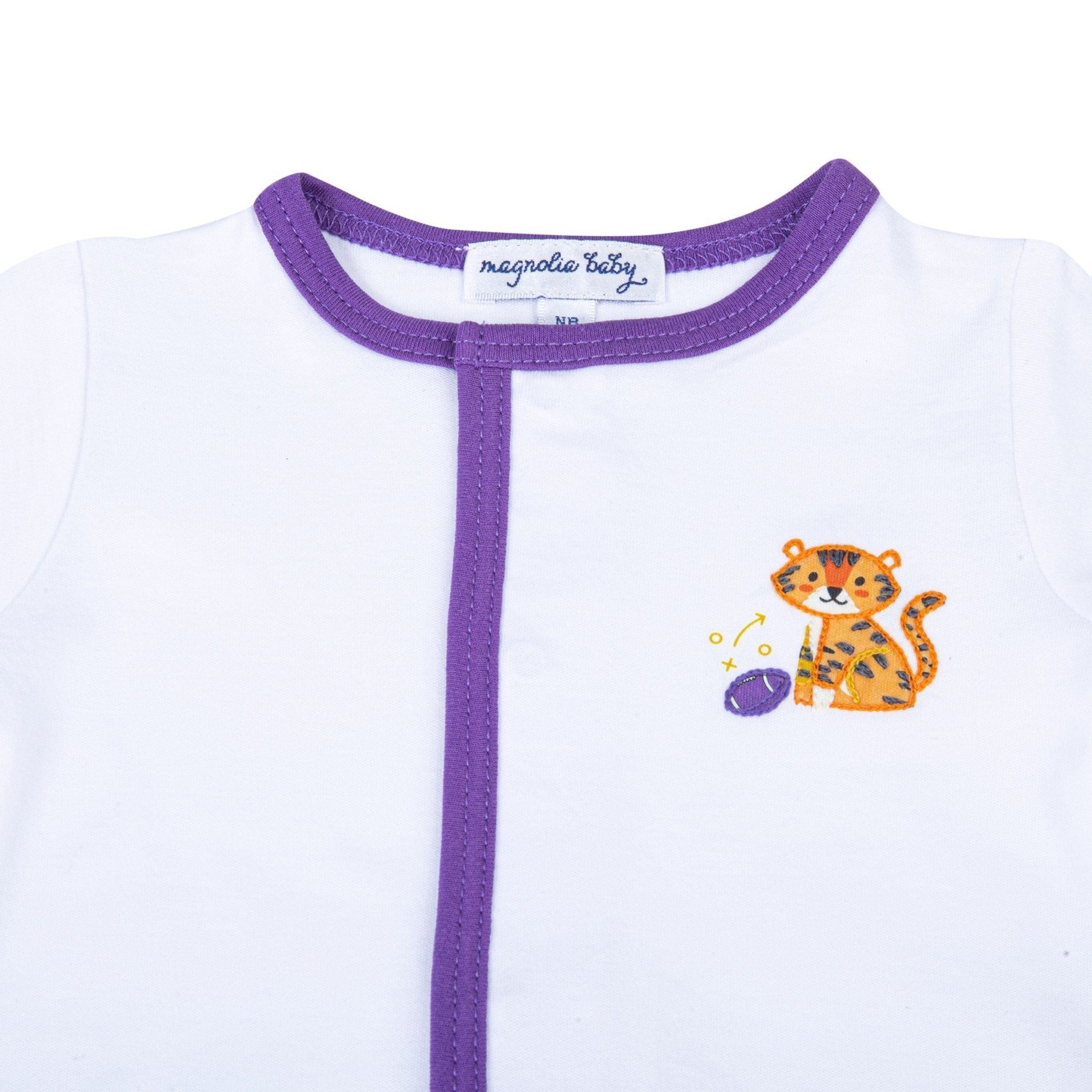 Tiger Pride Embroidered Converter - Purple Gold - Magnolia BabyConverter Gown