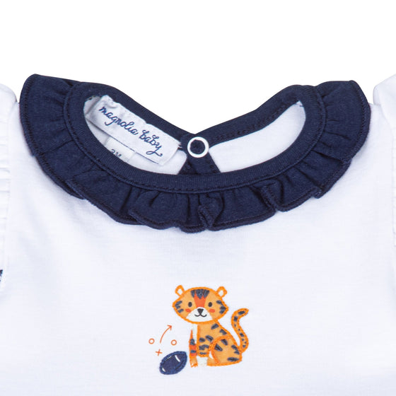 Tiger Pride Embroidered Dress - Navy Orange - Magnolia BabyDress