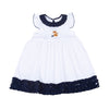 Tiger Pride Embroidered Dress - Navy Orange - Magnolia BabyDress