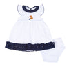 Tiger Pride Embroidered Dress - Navy Orange - Magnolia BabyDress