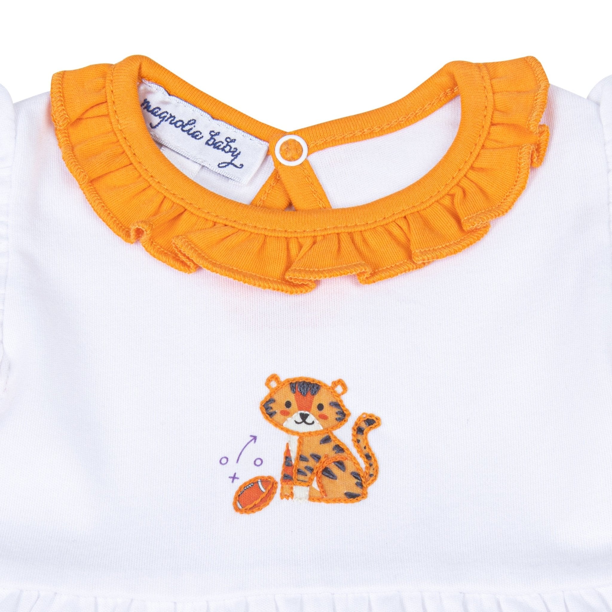 Tiger Pride Embroidered Dress - Orange Purple - Magnolia BabyDress
