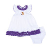 Tiger Pride Embroidered Dress - Purple Gold - Magnolia BabyDress